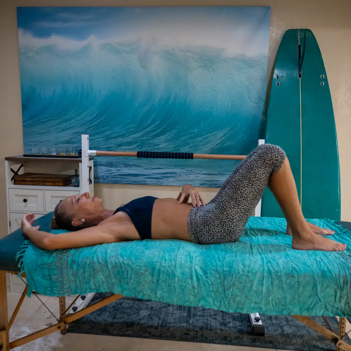 Lower Back & Core Lower back and core practice on a treatment table